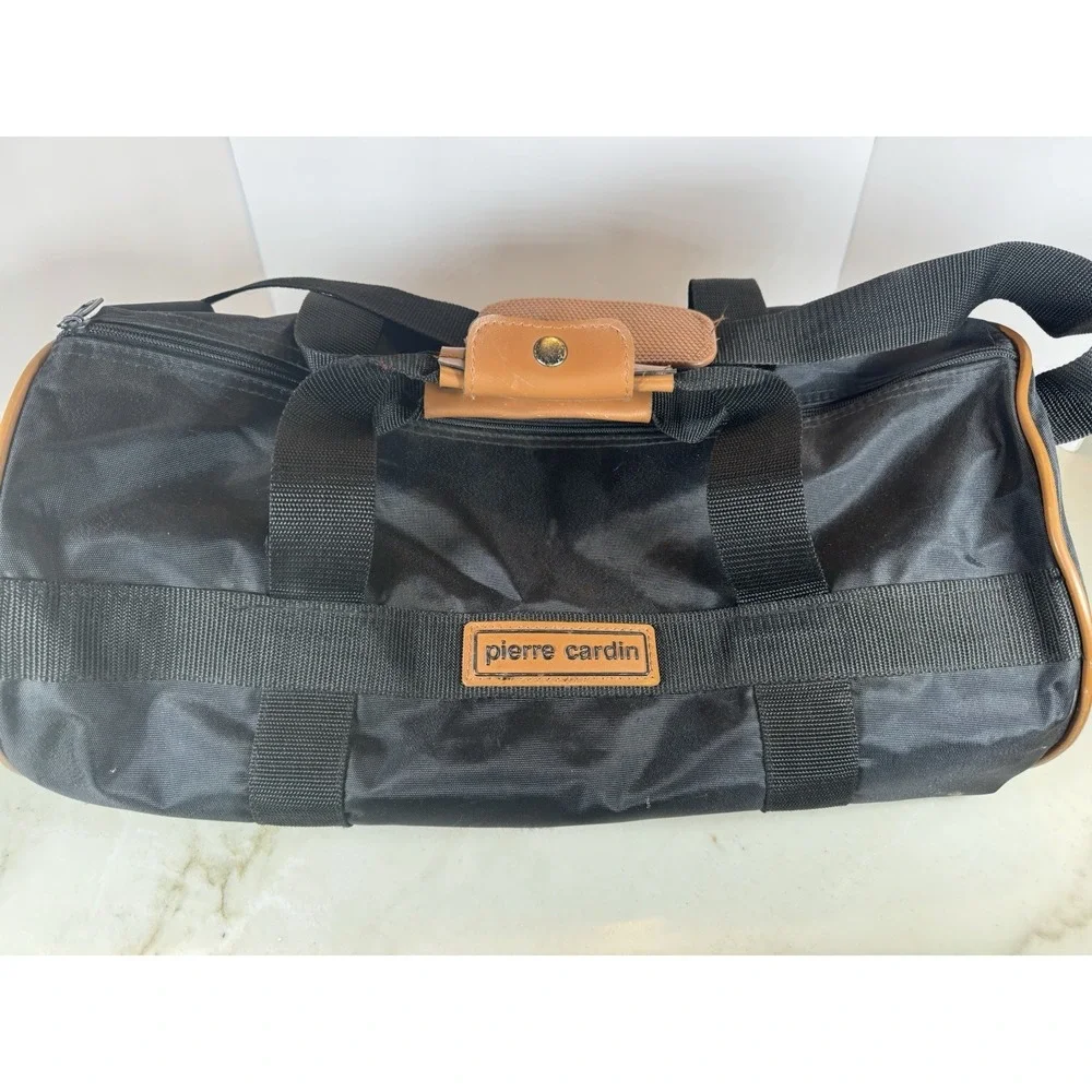 Vintage Pierre Cardin Vintage Duffel Bag Black Nylon Travel Gym Carry On
